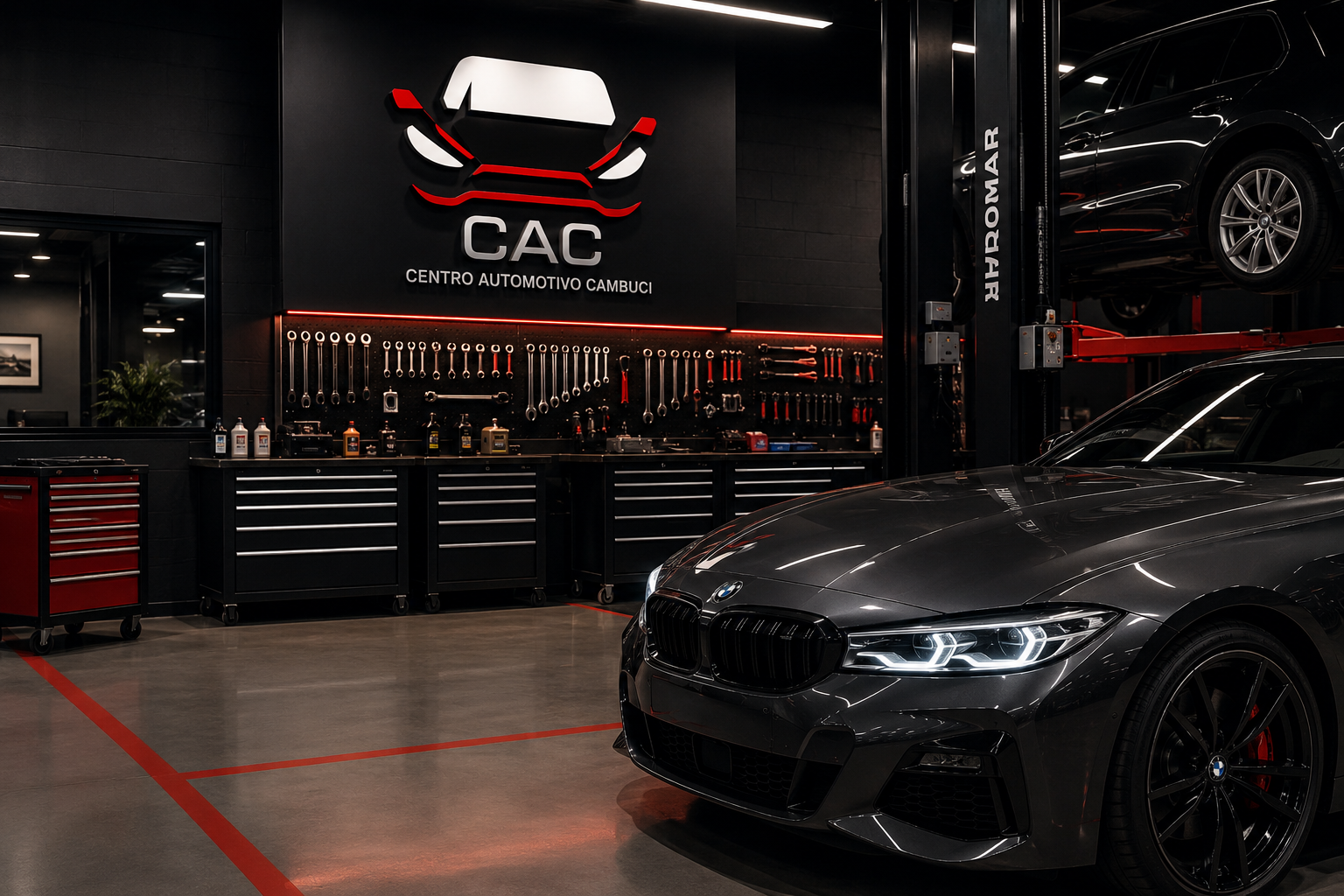 Interior da oficina CAC — Centro Automotivo Cambuci